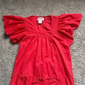 Pepin Scarlet Eyelet Blouse